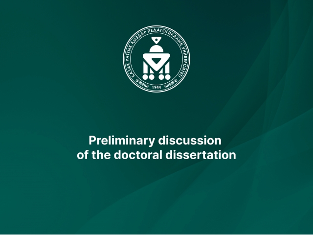 Preliminary discussion of the doctoral dissertation